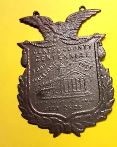 (Pgasteelers1) Bellefonte, PA. 1900 Center County Cent'l Court House medalla 🌠 - Imagen 1 de 3