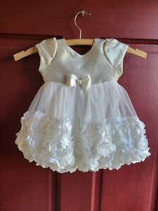 Nannette 2 Piece Ivory Gold Dress for Baby Girl 12 Month Outfit Set Any Event