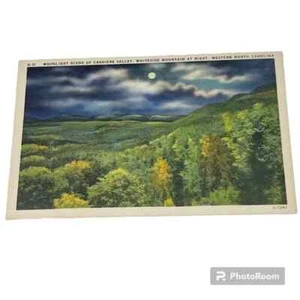 AK Mondschein Szene von Cashiers Valley Whiteside Mountain Vintage A19 - Bild 1 von 4