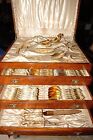 Reed and Barton "Intaglio" gilded Sterling Silverware (Vermeil) set for 12   