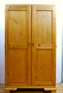 Weichholz Kleiderschrank, Weichholzschrank, Bauernschrank, 1930er, zerlegbar - Bild 1 von 10