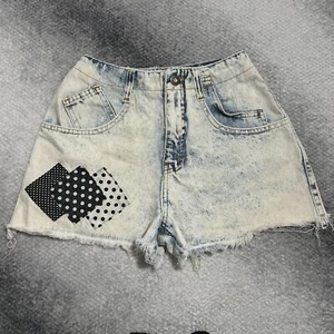Vintage 90s Maximum Energy USA High Waisted Patchwork Shorts Size 3/4, W22" - Picture 1 of 8