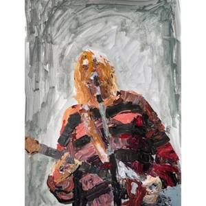 Suéter Original Kurt Cobain Freddy Impasto Pintura Música Arte de Pared Nirvana 16" - Imagen 1 de 2
