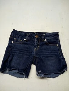 American Eagle Outfitters Super Stretch Cut Off Shorts Women's Size 0 Blue - Picture 1 of 4