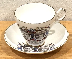 VINTAGE PRINCE CHARLES & LADY DIANA WEDDING TEA CUP & SAUCER ARGYLE CHINA -DINGS - Picture 1 of 13