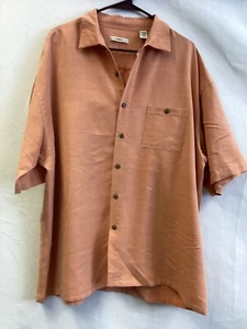 Campia Moda short sleeve Collared Shirt Pocket Dark Tangerine Mens sz XL - Picture 1 of 7