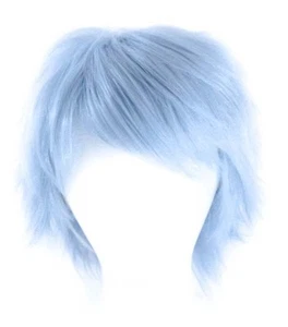 11'' Short Messy Spiky Saxe Blue Synthetic Cosplay Wig NEW - Picture 1 of 1