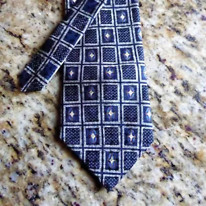 Nautica Blue, Navy, Grey, Gold, White 100% silk Tie - Picture 1 of 5