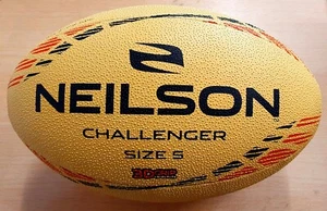 NEILSON CHALLENGER YELLOW 3D ALL WEATHER TRAINING / MATCH RUGBY BALL SZ 5, 4, 3 - Picture 1 of 4