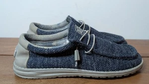 Hey Dude Wally Break Stitch Men 10 Navy Blue Loafer Slip On Comfort Sneaker Shoe - Picture 1 of 7