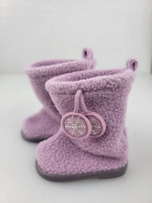 American Girl DOLL Frosty Fair Isle Set FLEECE PURPLE BOOTS ONLY  - Image 1 of 4
