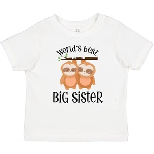 Inktastic Big Sister Baby T-Shirt Cute Worlds Best Sisters Sibling Girl Animals - Picture 1 of 6