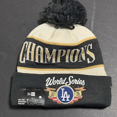 2025 洛杉矶道奇队世界系列冠军 New Era 豆豆针织帽 — 第 1/4 张图片