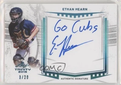 2019 Leaf Trinity Auto Inscriptions Blue /20 Ethan Hearn #A-EH1 Auto - Image 1 of 2