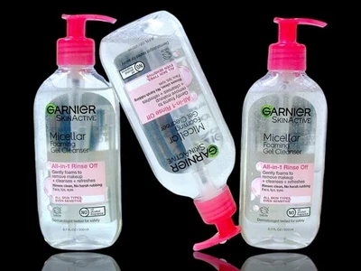 (3-Pack) Garnier Micellar Foaming Gel Cleanser All-In-1 Rinse Off 6.7 oz. -New - Image 1 of 4