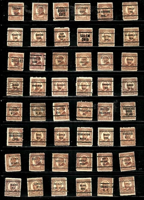 Collection 48 Precancels Multiple States Few Small Town 1 1/2 Cent 1920's US2-27 - Image 1 of 4