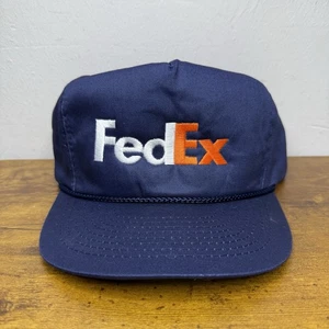 Sombrero de camionero vintage FedEx SnapBack azul marino entrega - Imagen 1 de 4