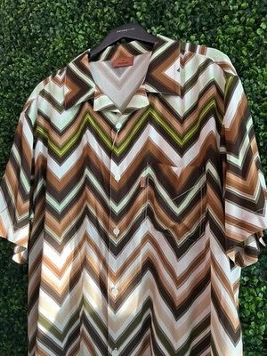 Nueva Camisa de Campamento Missoni Zig Zag Manga Corta Talla XL Foto 1 de 4