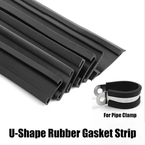 Double U-Shape Rubber Gasket Strip 10/15/20/25/30/35/40/50mm Seal for Pipe Clamp - Picture 1 of 13