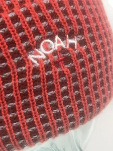 NOAH Tri-Color Beanie Adult Unisex Knit Cap Crochet Winter - Picture 1 of 23