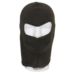 Original Italian army surplus olive green balaclava with zip open mouth - Picture 1 of 1