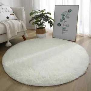 Living Room Round Rug Carpet Nonslip Bedside Coffee Table Mat Thick Pile Rugs - Picture 1 of 37