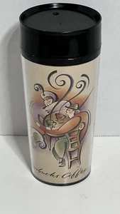 🔥Starbucks 1996 French Cafe Scene ThermoServ Tumbler Travel Mug Cup VINTAGE - Picture 1 of 5