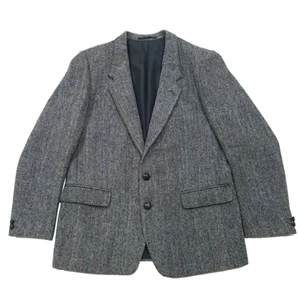 Pitlochry Harris Tweed Herringbone Blazer 44R Hand Woven Scottish Wool England - Picture 1 of 13