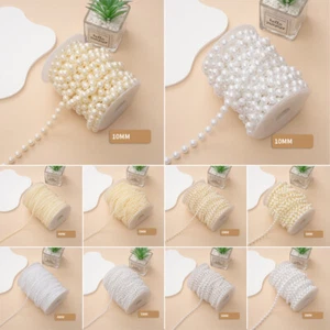 Artificial Imitation Pearl Round Beads Chain Wedding Flower Home Decoration - Picture 1 of 30