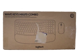 Logitech Wave Keys MK670 Combo Ergonomic Wireless Keyboard and Mouse READ BELOW - Picture 1 of 8