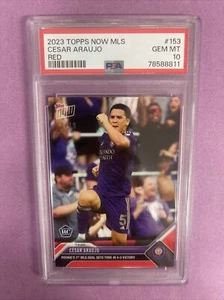 2023 Topps Now MLS Cesar Araujo #153 RC Rookie-RED 10/10 PSA 10 GEM MT POP2 (R5) - Picture 1 of 4