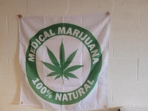 NATURAL LEAFE 3x3ft CBD VAPE SMOKE SHOP Banner Polyester Fabric with grommets - Picture 1 of 3