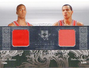 2006-07 Ultimate Collection Combos Jerseys Dual Bulls Card #TS Thomas/Sefolosha