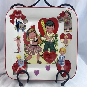 Rosanna Studios Valentines Day Cards Square Serving Plate Tray Platter 11in - Picture 1 of 9