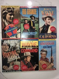 Lot of (6) New Sealed! JOHN WAYNE VHS Tapes VCR Western & Military Roll mark - Picture 1 of 8