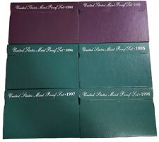 (1) 1990-1999 US Proof Set Estate Sale Lot With Boxes COA US Coins Proof Sets