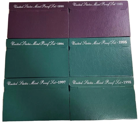 (1) 1990-1999 US Proof Set Estate Sale Lot With Boxes COA US Coins Proof Sets Cover