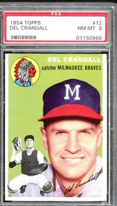BB - 1954 Topps - #12 - Del Crandall - PSA 8 - NM-MT - Bild 1 von 2