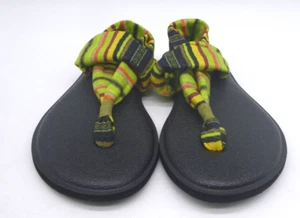 Sanuk Green Striped Sling Sandals Kids Boys Size 13-1 - Picture 1 of 6