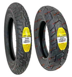 Dunlop D404 80/90-21 Front 130/90-16 Rear Motorcycle Tires Street Tire Set D 404 - Picture 1 of 7