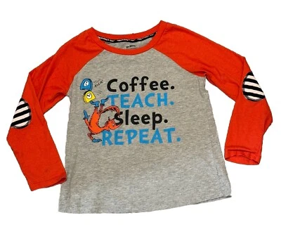 DR. Seuss T-Shirt for Teachers:  Coffee Teach Sleep Repeat Size S - Image 1 of 4