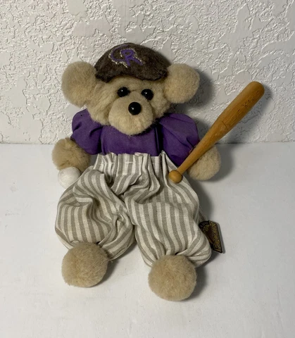 VTG Colorado Rockies 8” MLB Baseball Plush Stuffed Teddy With Bat & Ball Vintage Cover