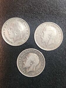 British Silver Three Pence Lot Of 3 ~ 1911 And 2× 1920 ~ Nice Coins 