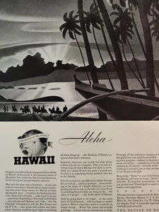 Oficina de turismo de Hawái de anuncios de colección 1940 - Imagen 1 de 1