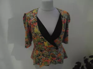 Bluse gemustert Hingucker mit V Ausschnitt - Bild 1 von 4
