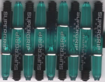 1.5in. 2ba Black/Jade HARROWS SUPERGRIP FUSION Dart Shafts & Rings: 1 set of 3