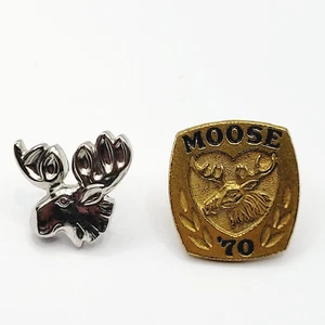 2 Vintage Bruderschaft Treuer Elchorden Revers Krawatte Streu Abzeichen Pins 70er - Bild 1 von 16