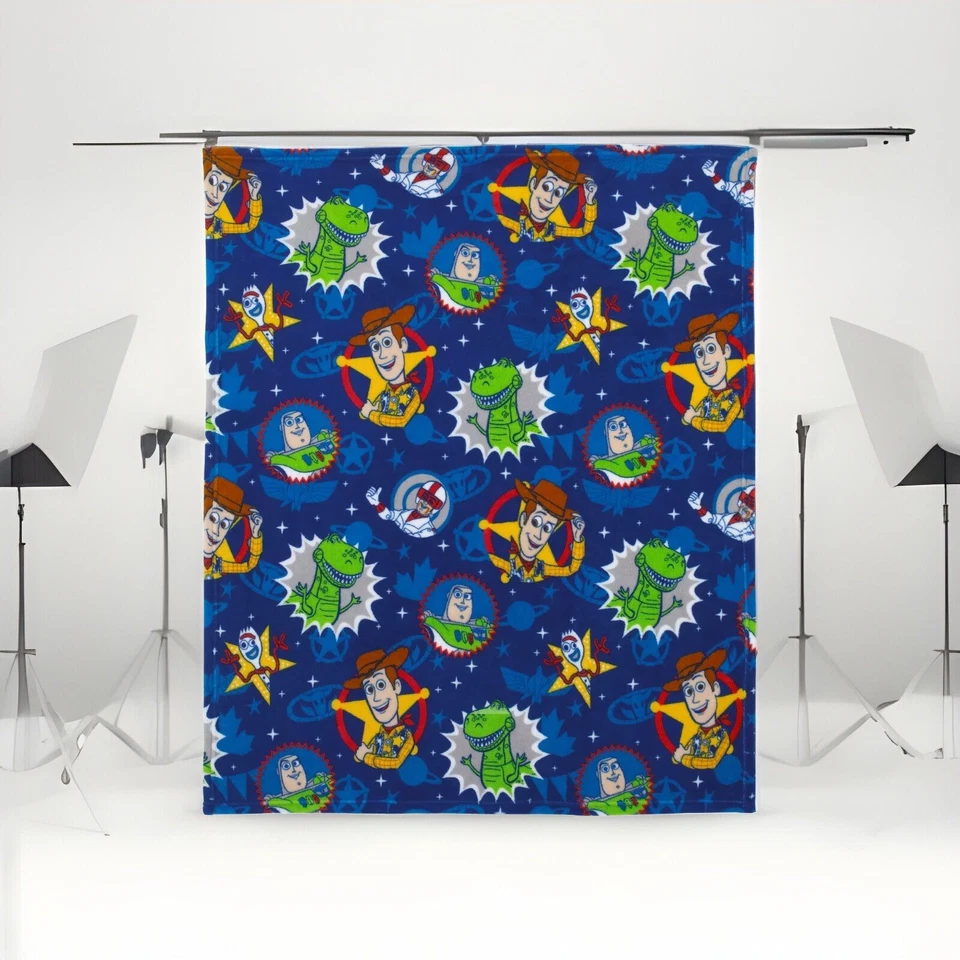 Manta de felpa súper suave para niños pequeños Disney Toy Story 4 azul verde amarillo rojo Foto 1 de 1