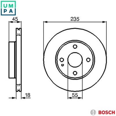 2x BRAKE DISC 0 986 478 241 FOR KIA MAZDA 121/II/METRO/Hatchback FAMILIA/IV 1.3L - Image 1 of 4