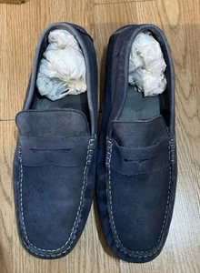 Franco Fortini Men's Penny Loafers Size 11 Blue Leather Shoes - Picture 1 of 9